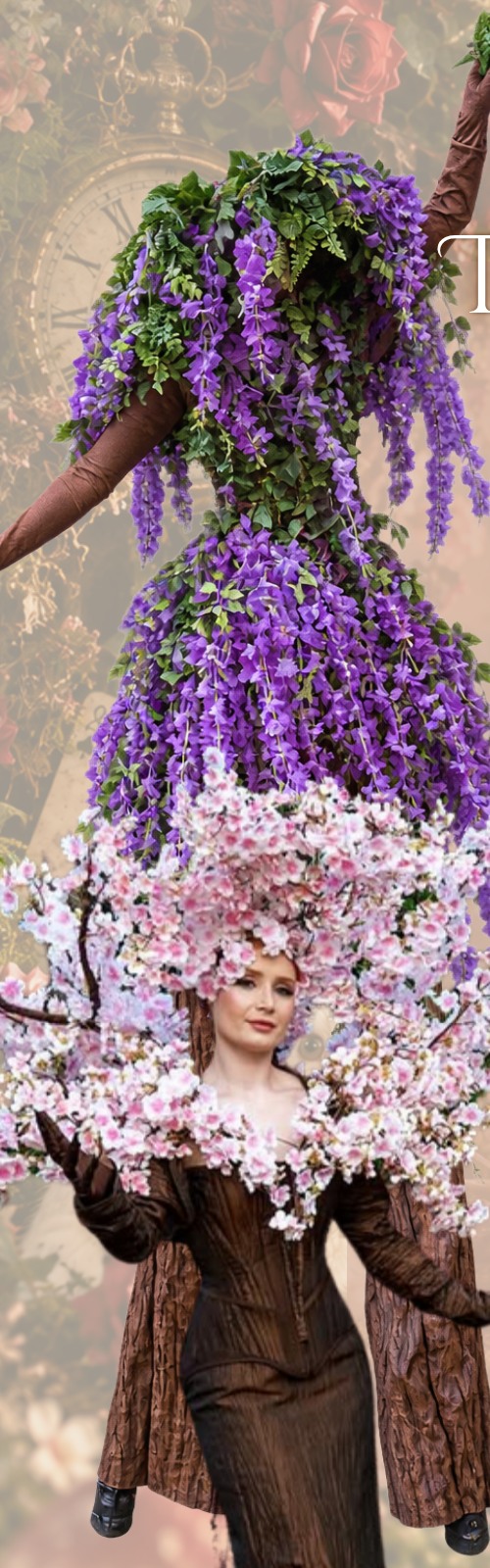 A towering wisteria-inspired Living Tree character